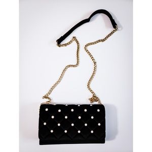 Crossbody bag. Dark red and black color.